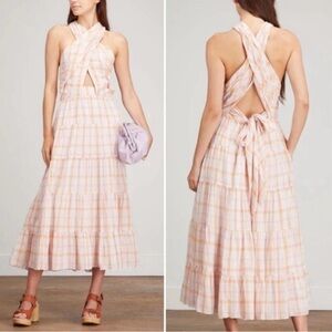 Ulla Johnson Noelle Cut Out Cross Cross Maxi Dress Size 8